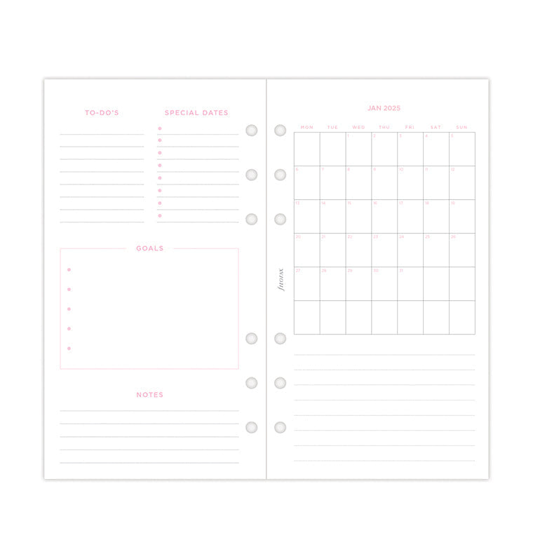 Confetti Week to View Diary Refill - Personal 2026 Multilanguage Filofax 26-68491