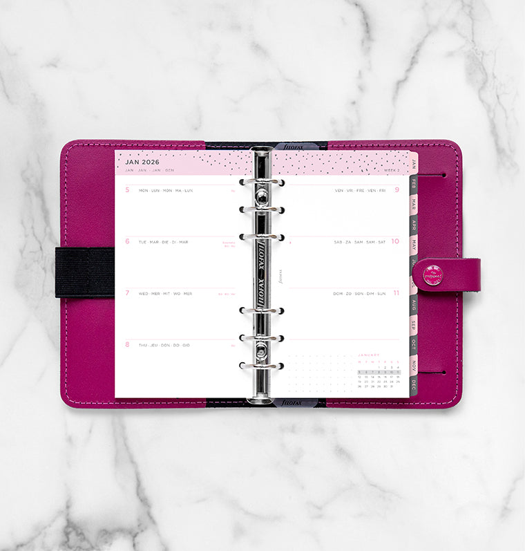 Confetti Week to View Diary Refill - Personal 2026 Multilanguage Filofax 26-68491