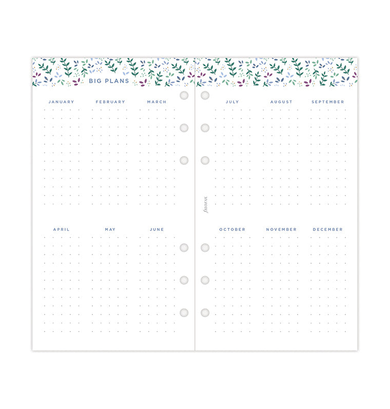 Garden Week On Two Pages Diary Refill - Personal 2026 Multilanguage Filofax 26-68492
