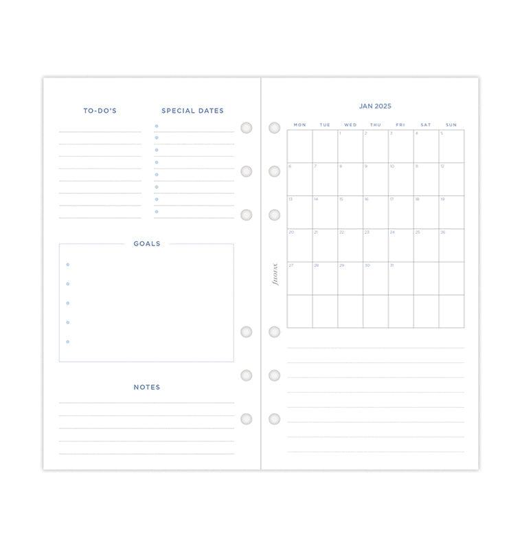 Garden Week On Two Pages Diary Refill - Personal 2026 Multilanguage Filofax 26-68492