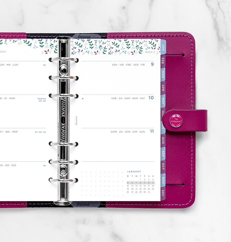 Garden Week On Two Pages Diary Refill - Personal 2026 Multilanguage Filofax 26-68492