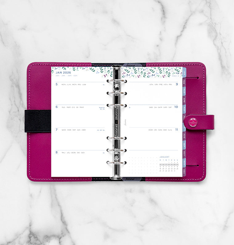 Garden Week On Two Pages Diary Refill - Personal 2026 Multilanguage Filofax 26-68492