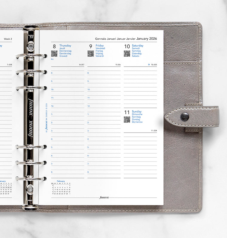 Week On Two Pages Diary Refill With Appointments - A5 2026 Multilanguage Filofax 26-68514