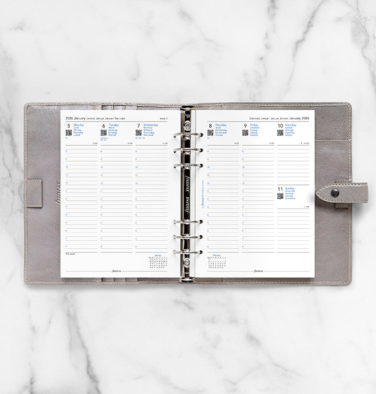Week On Two Pages Diary Refill With Appointments - A5 2026 Multilanguage Filofax 26-68514