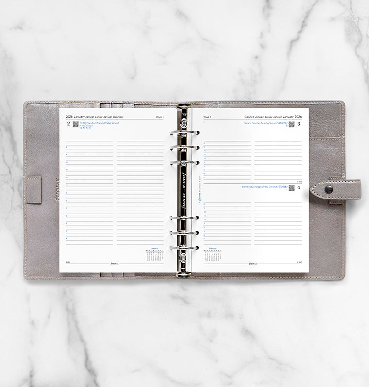 One Day On A Page Diary Refill With Appointments - A5 2026 Multilanguage Filofax 26-68515