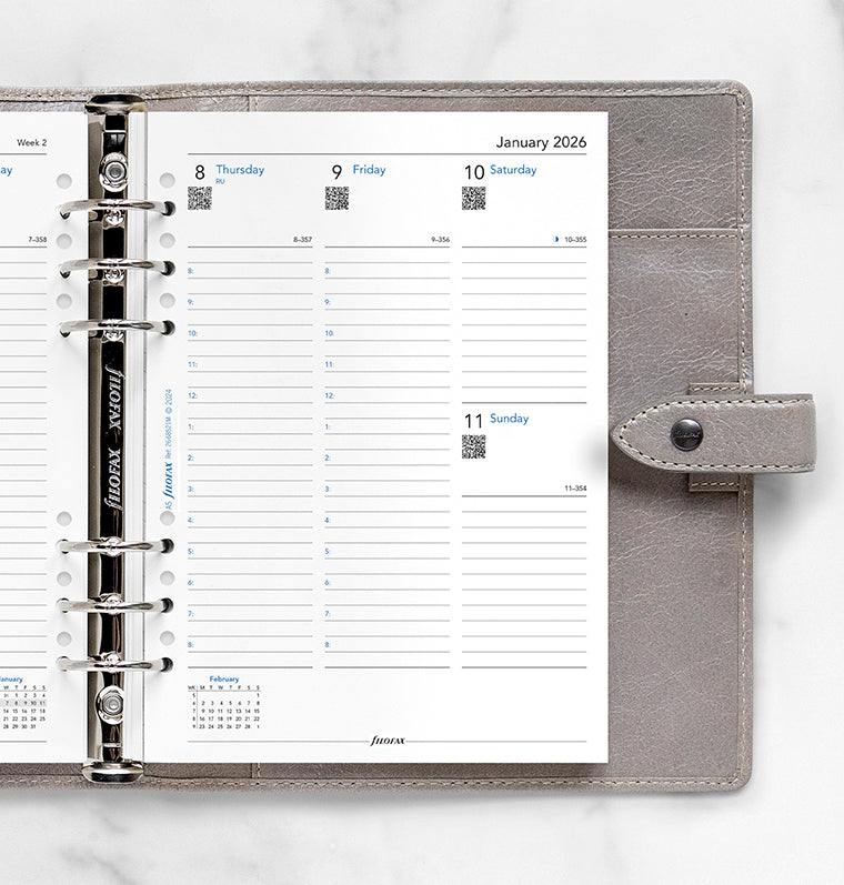 Week On Two Pages Diary Refill With Appointments - A5 Multifit 2026 English Filofax 26-68521M