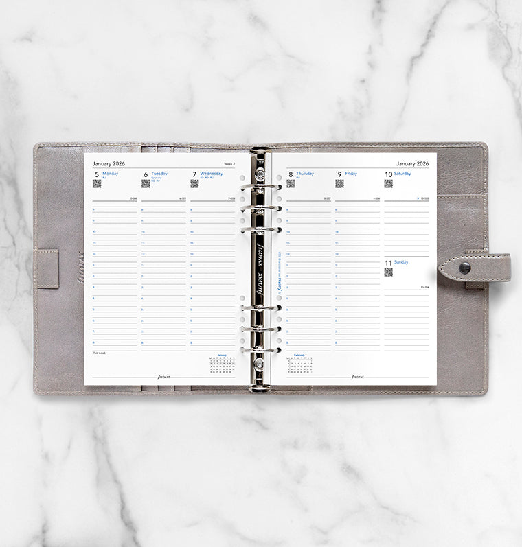 Week On Two Pages Diary Refill With Appointments - A5 Multifit 2026 English Filofax 26-68521M