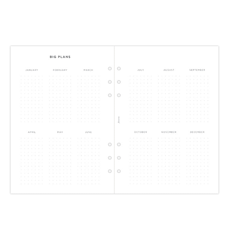 Minimal Week On Two Pages Diary Refill - A5 2026 Multilanguage Filofax 26-68590