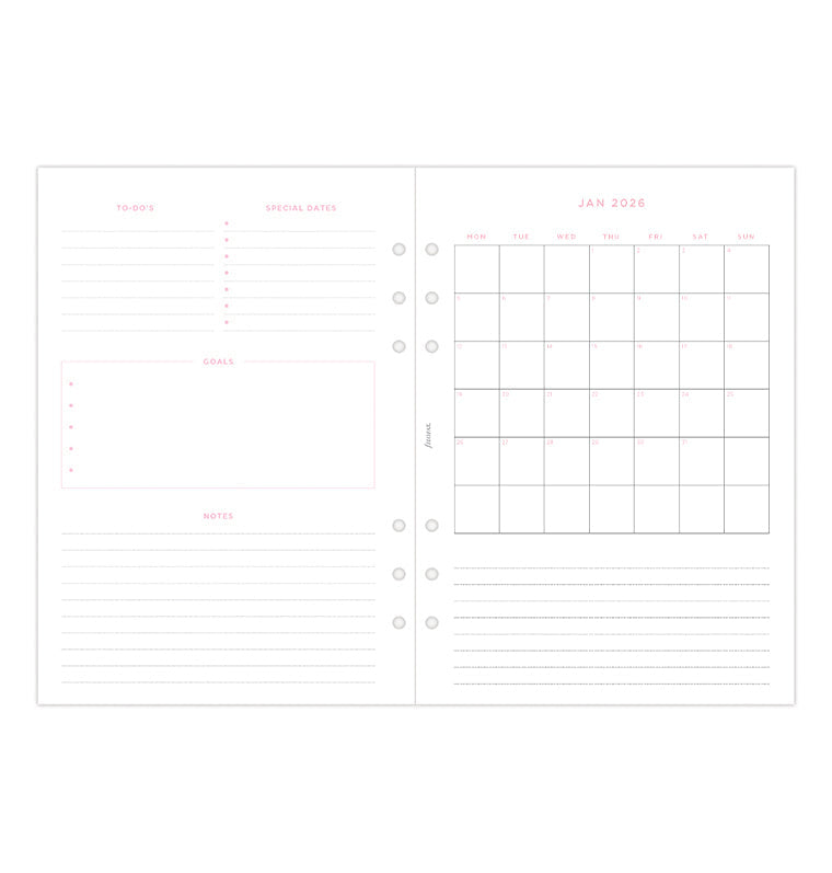 Confetti Week to View Diary Refill - A5 2026 Multilanguage Filofax 26-68591