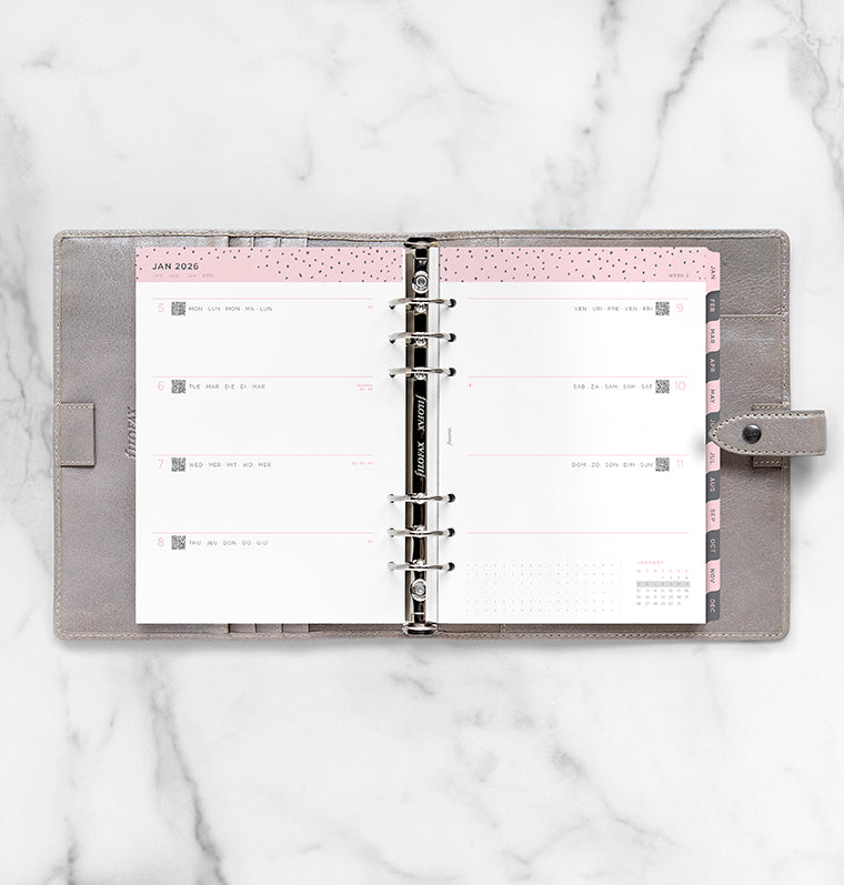 Confetti Week to View Diary Refill - A5 2026 Multilanguage Filofax 26-68591