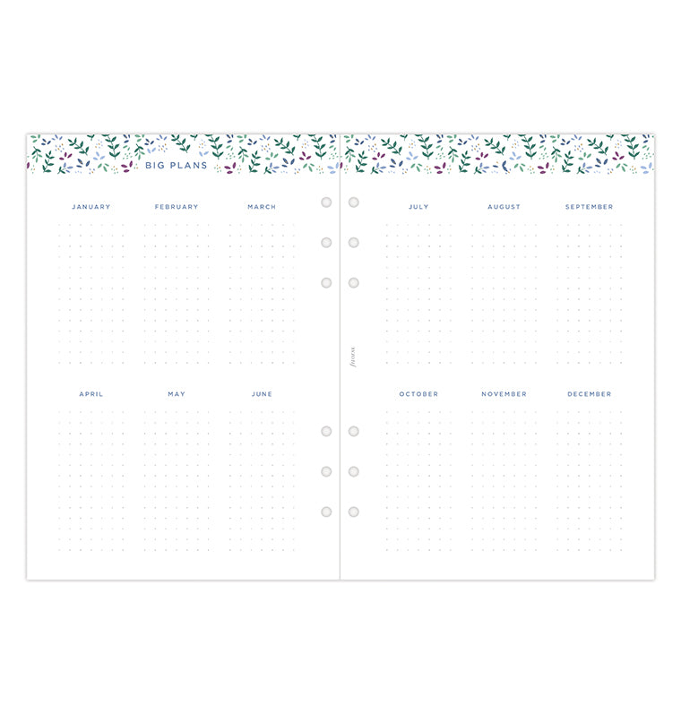 Garden Week On Two Pages Diary Refill - A5 2026 Multilanguage Filofax 26-68592