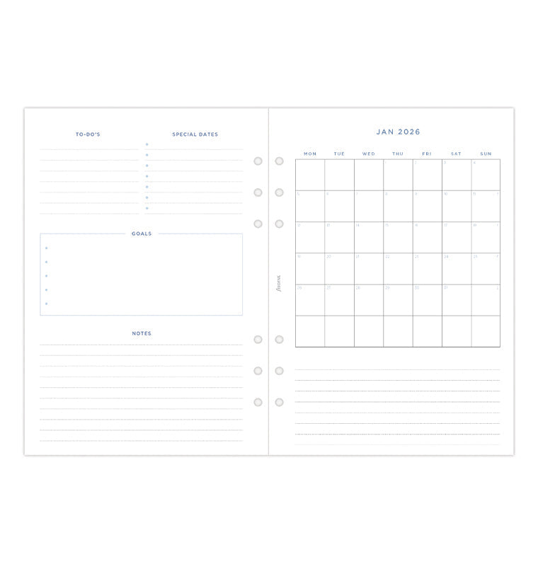 Garden Week On Two Pages Diary Refill - A5 2026 Multilanguage Filofax 26-68592