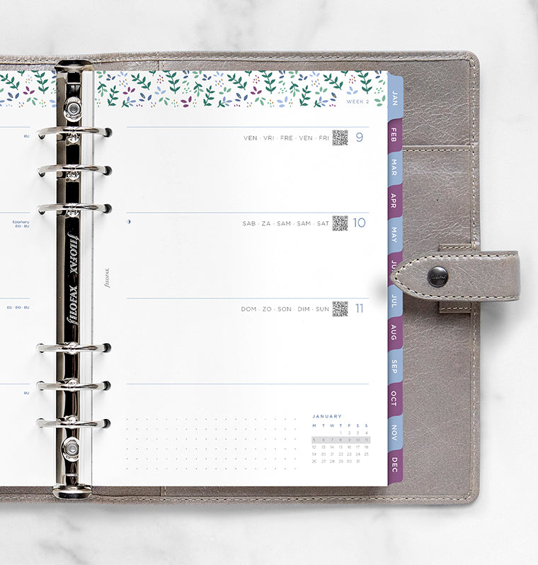 Garden Week On Two Pages Diary Refill - A5 2026 Multilanguage Filofax 26-68592