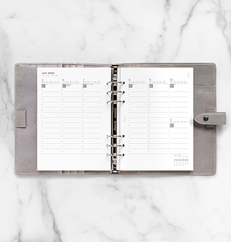 Minimal Week On Two Pages Vertical Diary Refill - A5 2026 Multilanguage Filofax 26-68593