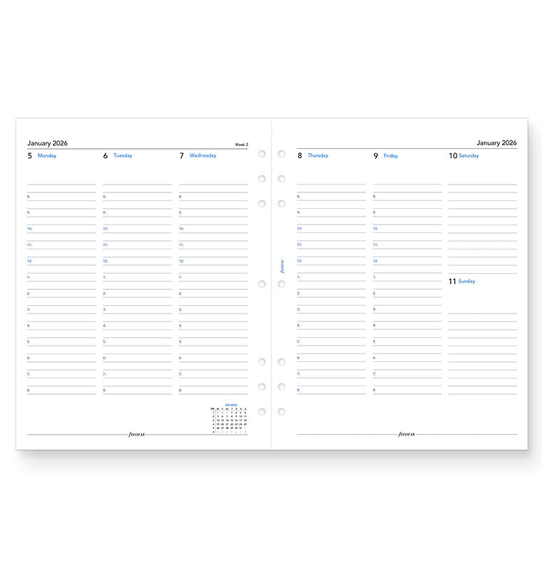 Filofax Week On Two Pages Diary With Appointments - Letter 2026 English