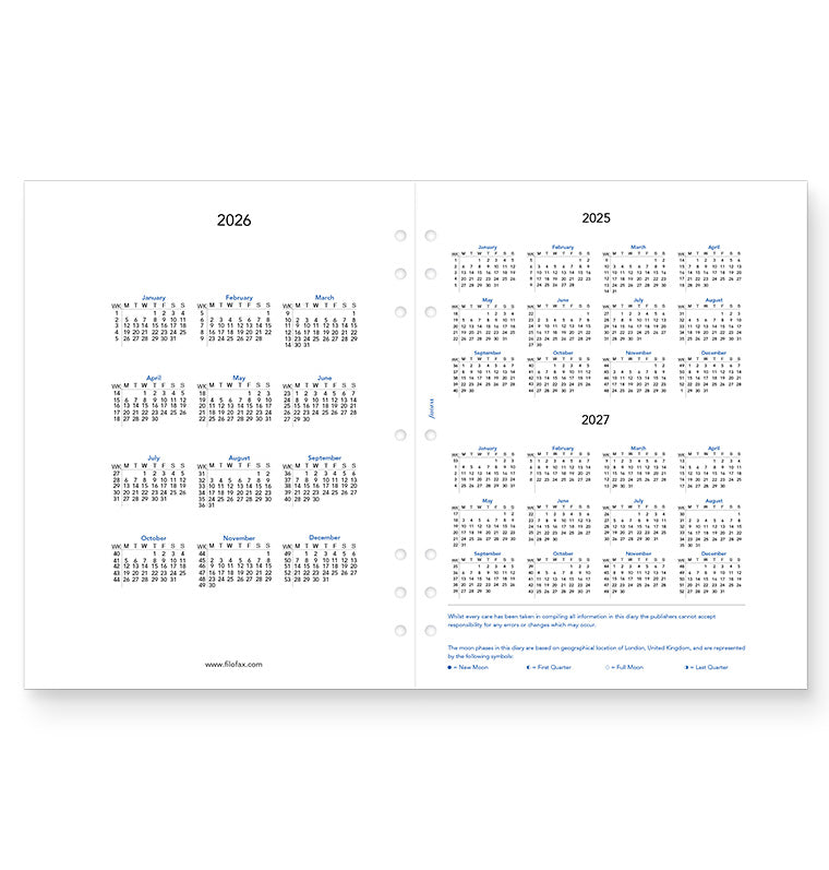 Filofax Week On Two Pages Diary With Appointments - Letter 2026 English