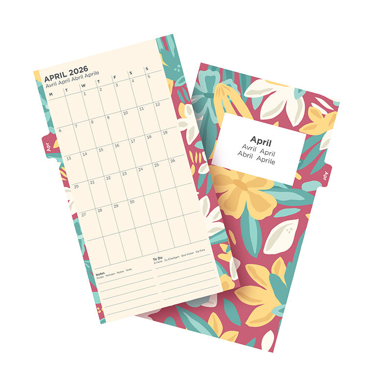 Floral Illustrated Diary Refill Refill Pack - Personal 2026 Multilanguage Filofax 26-6341
