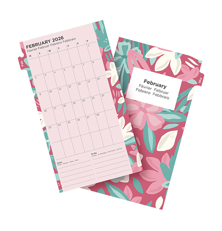 Floral Illustrated Diary Refill Refill Pack - Personal 2026 Multilanguage Filofax 26-6341