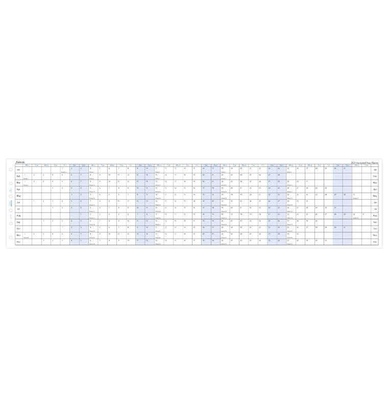 Horizontal Year Planner - Pocket 2027 Filofax 27-68201