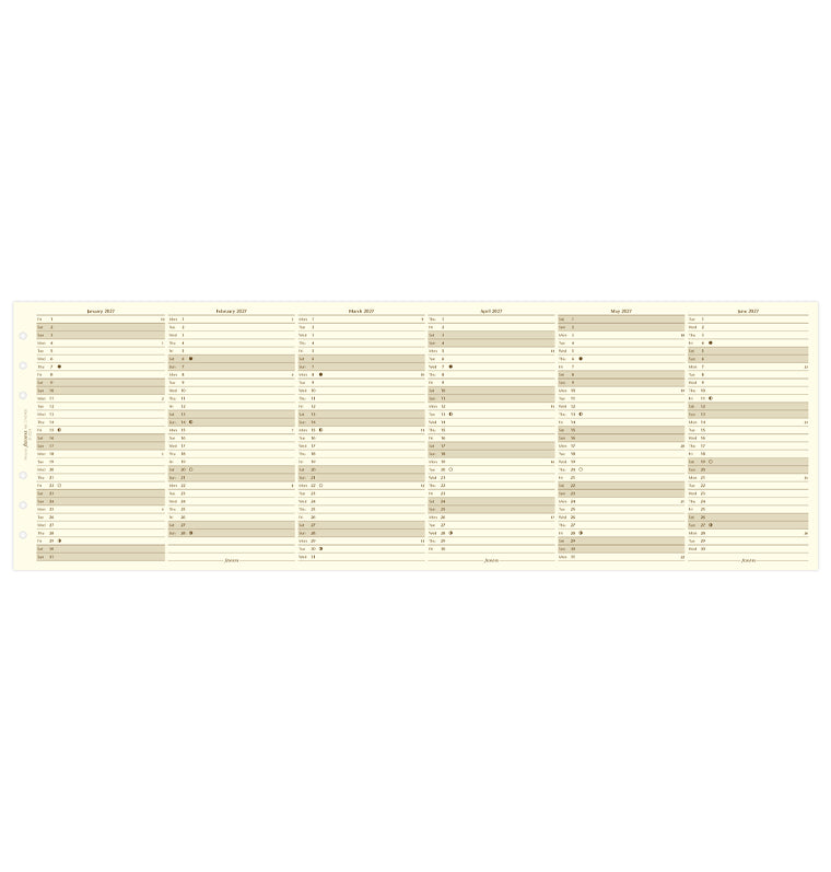 Vertical Year Planner - Personal Cotton Cream 2027 English Filofax 27-68408