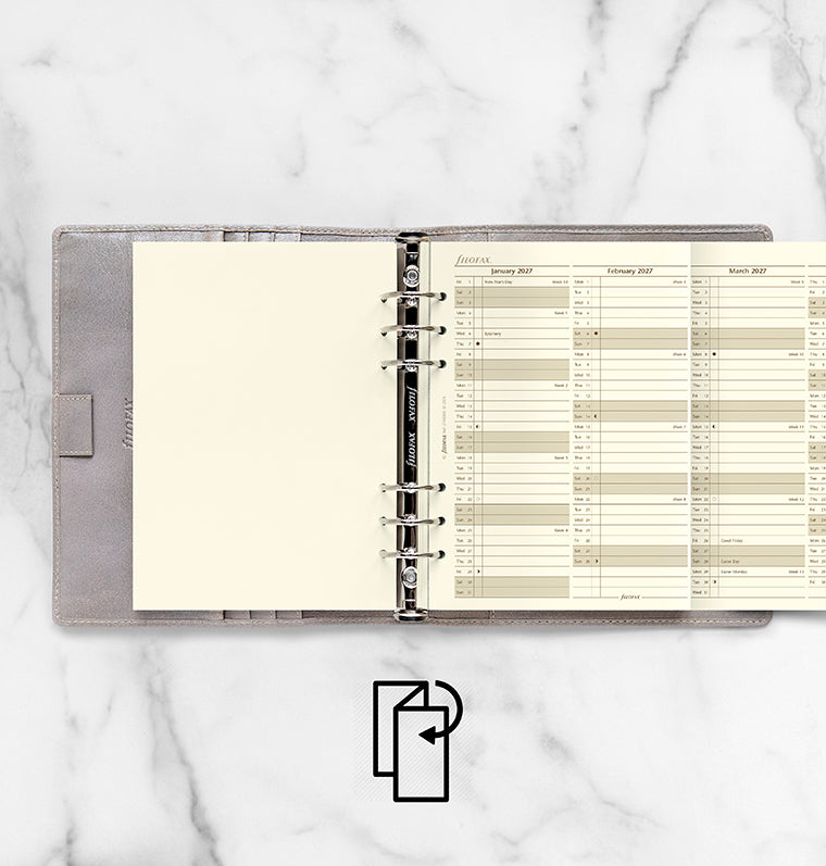 Vertical Year Planner - A5 Cotton Cream 2027 English Filofax 27-68508