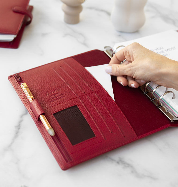 Filofax Finsbury A5 Leather Organizer Scarlet 022394