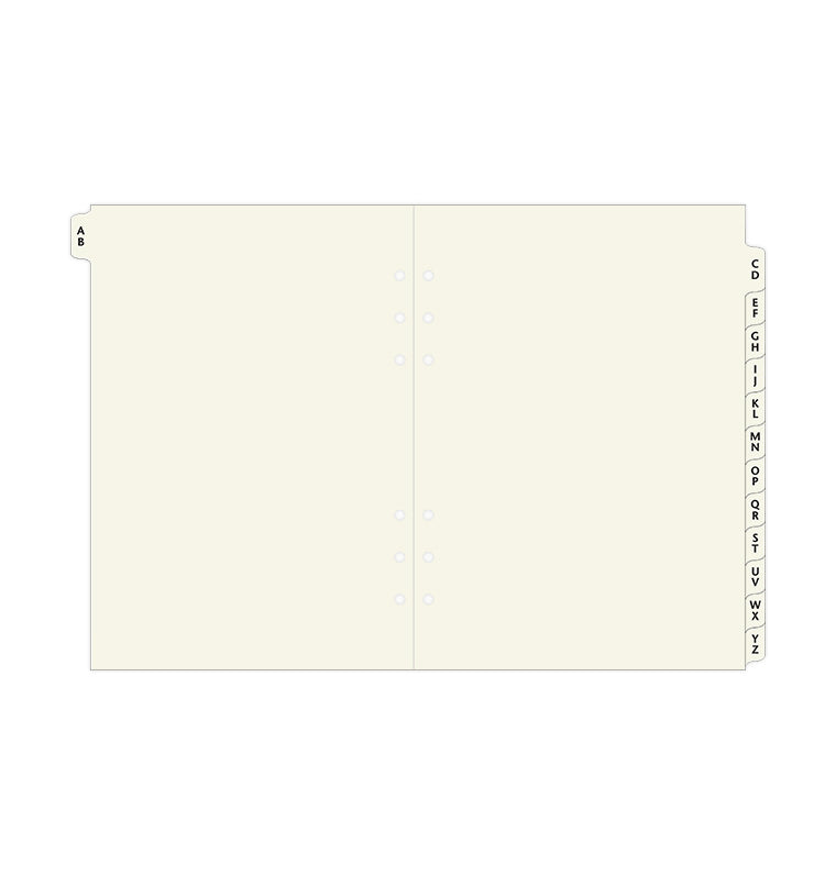 Filofax Cotton Cream A-Z Dividers for  A5 Organizers