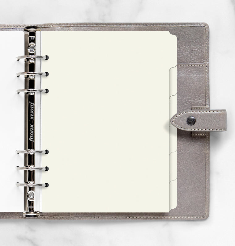 Filofax Cotton Cream Six Tabs Dividers for A5 Organizers