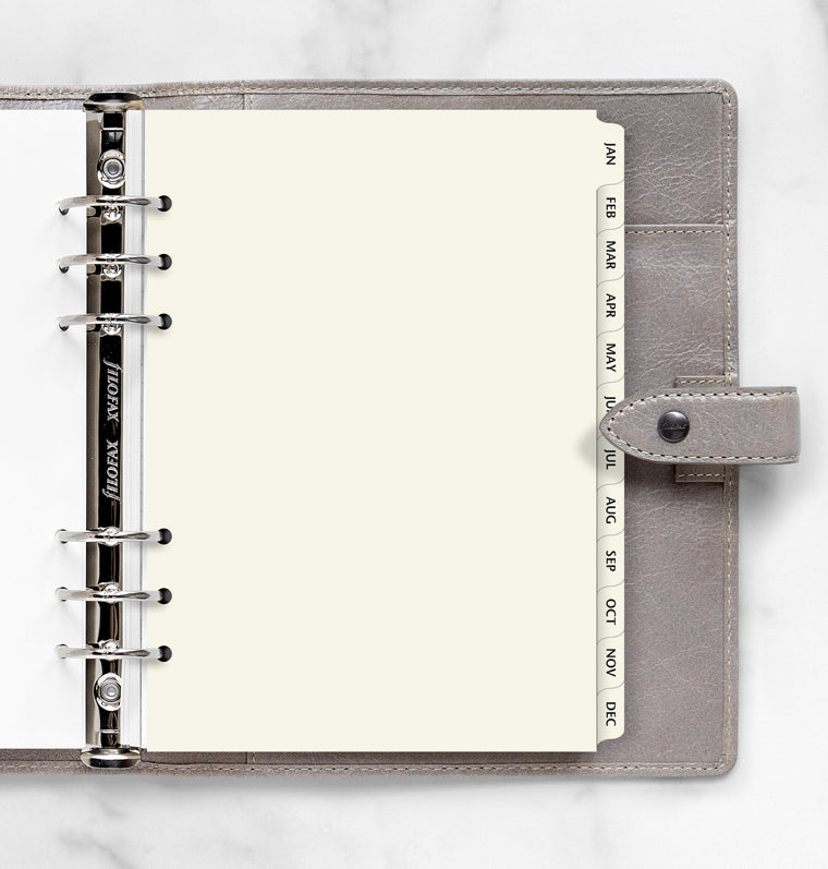 Filofax Cotton Cream January-December Dividers for A5 Organizers
