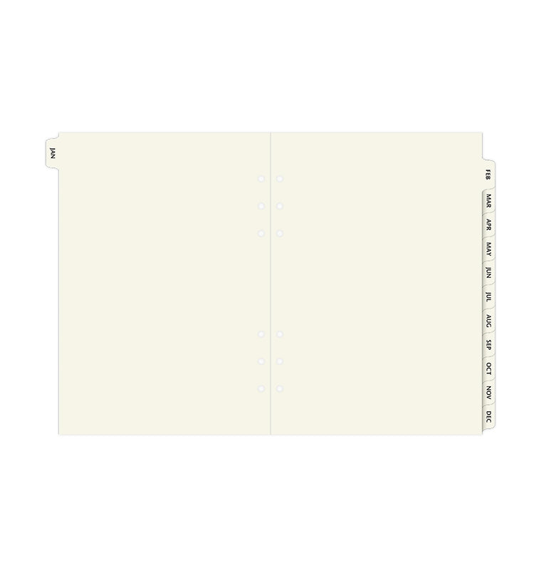 Filofax Cotton Cream January-December Dividers for A5 Organizers