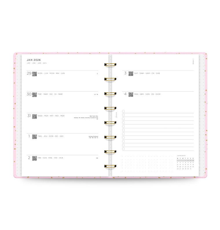 26-68298, Confetti A5 Planner 2026 Rose Quartz