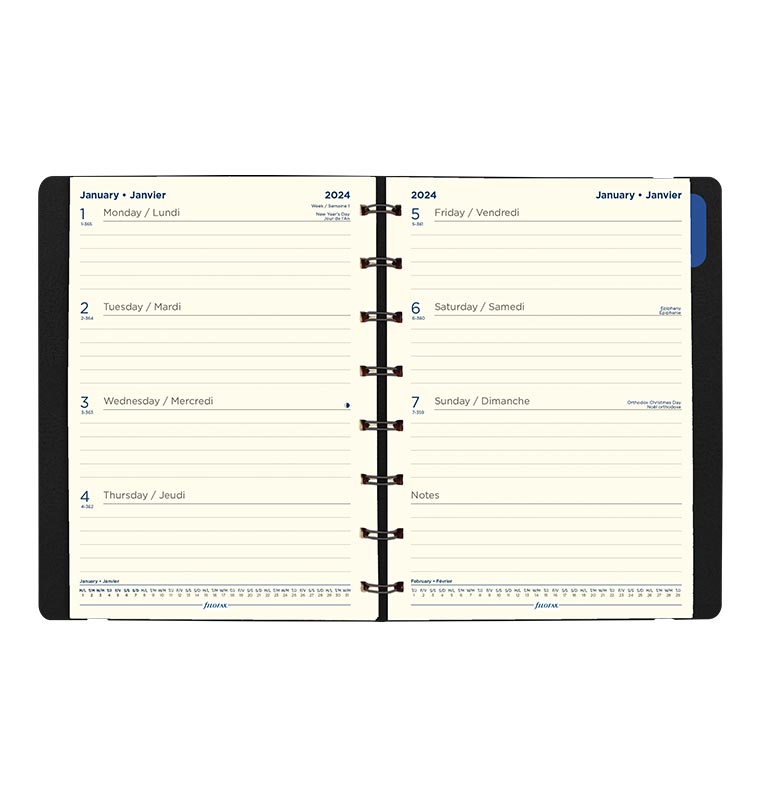 Filofax Weekly Planner - A5 Black 24-1851401
