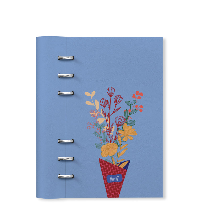 Clipbook Mother's Day Personal Organizer  Bouquet Sky Blue Filofax 145283