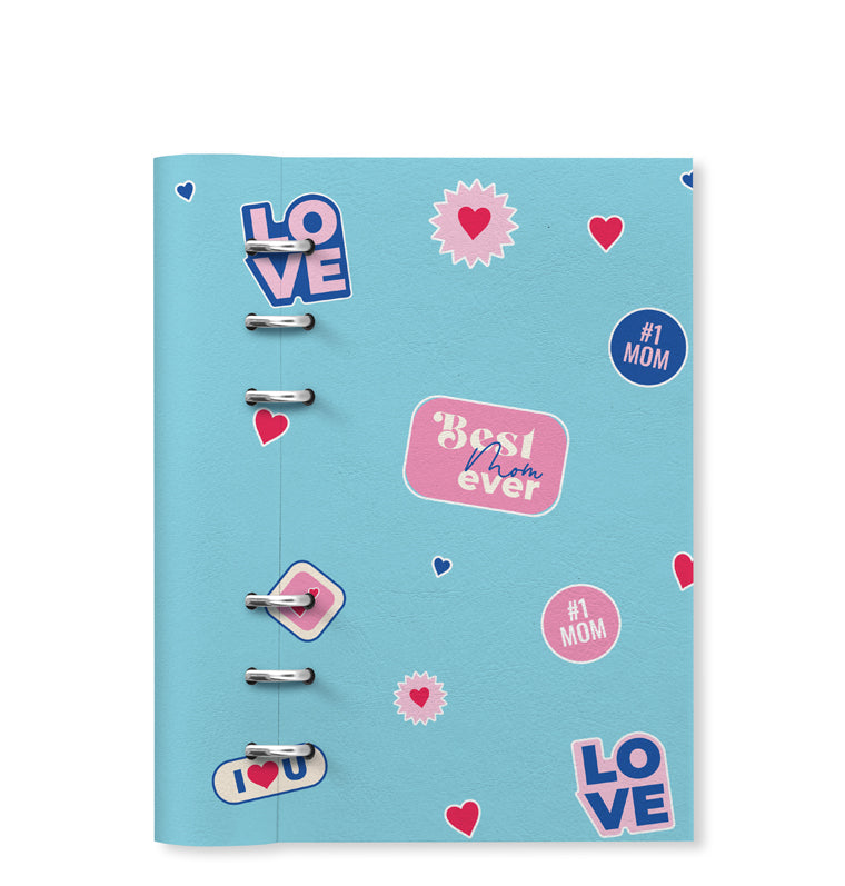 Clipbook Mother's Day Personal Organizer  Sticky Love Turquoise Filofax 145289