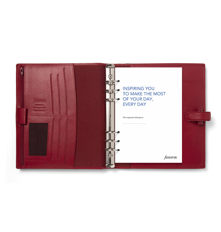 Filofax Finsbury A5 Leather Organizer Scarlet 022394