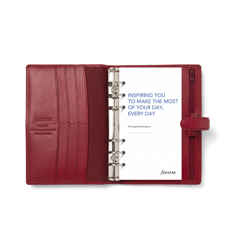 Filofax Finsbury Personal Leather Organizer Scarlet 022395