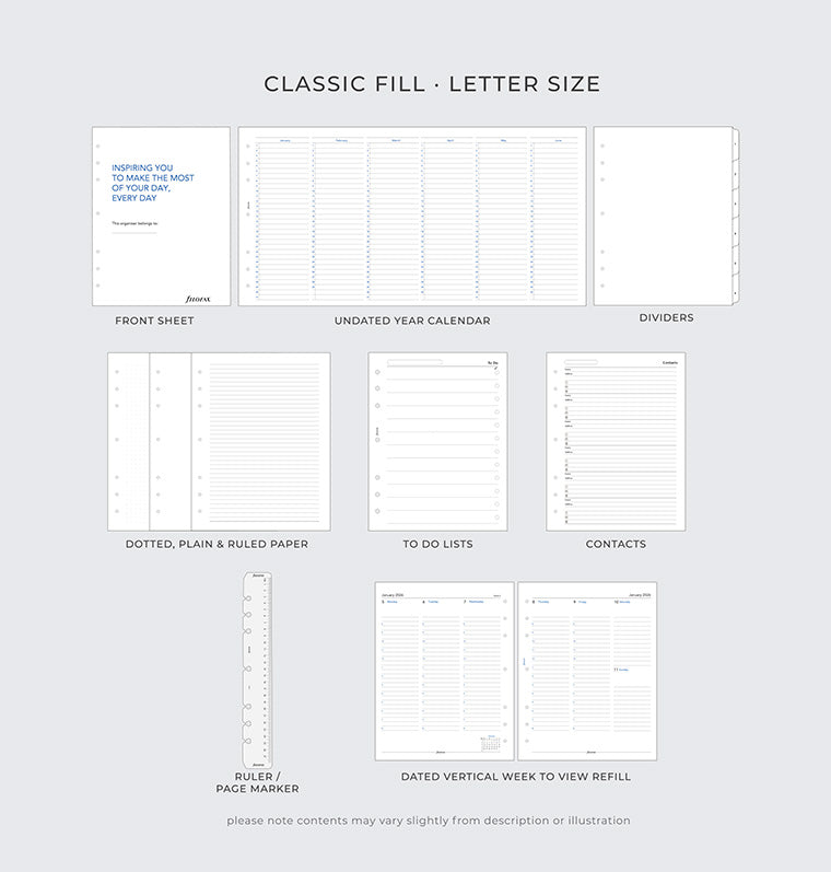 Filofax Classic Fill - Letter Size.