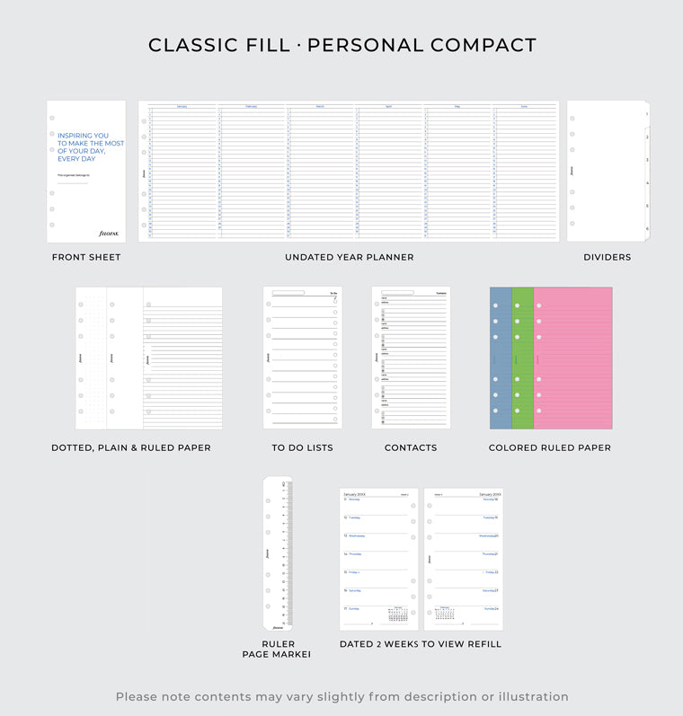 Filofax Classic Fill - Personal Compact