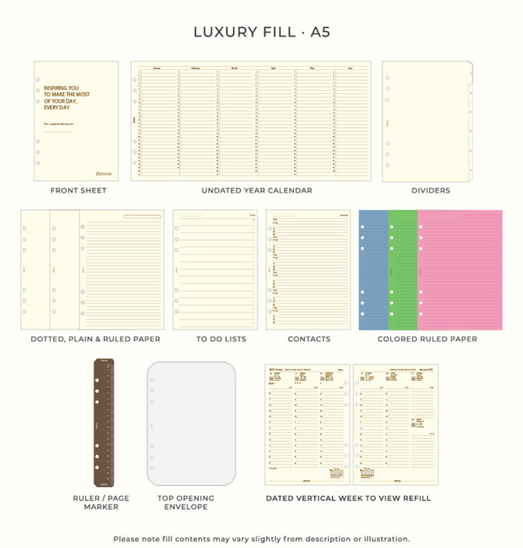 Filofax Luxury Fill - A5