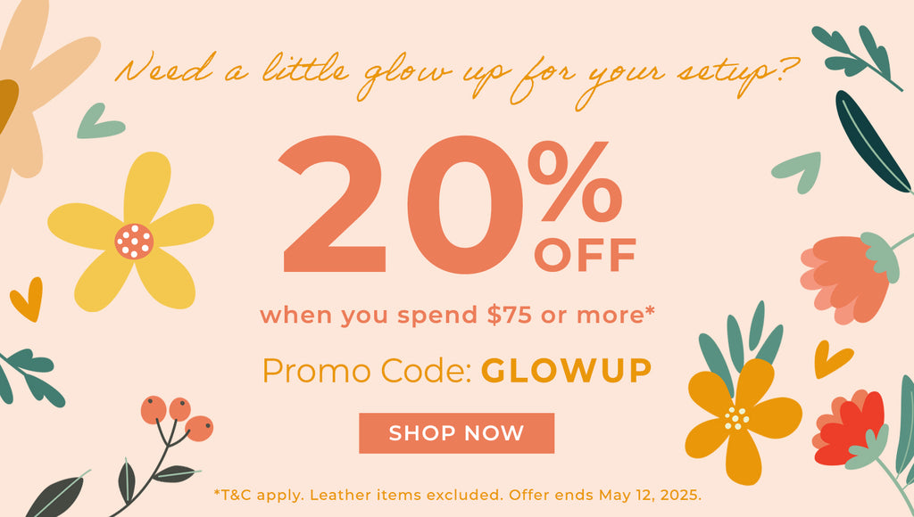 20% off when you spend $75 or more with promo code: GLOWUP
