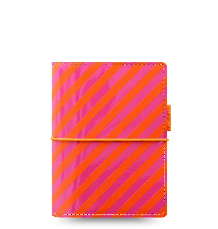 Domino Patent Pocket Organizer Orange-Pink Stripes