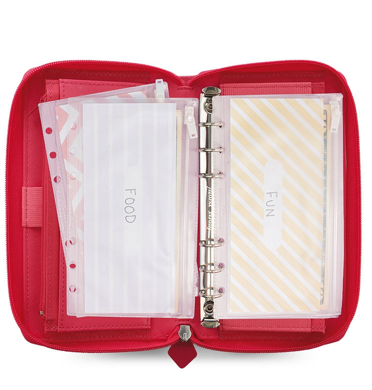 Saffiano Personal Compact Zip Organizer Peony Envelope Budgeting System