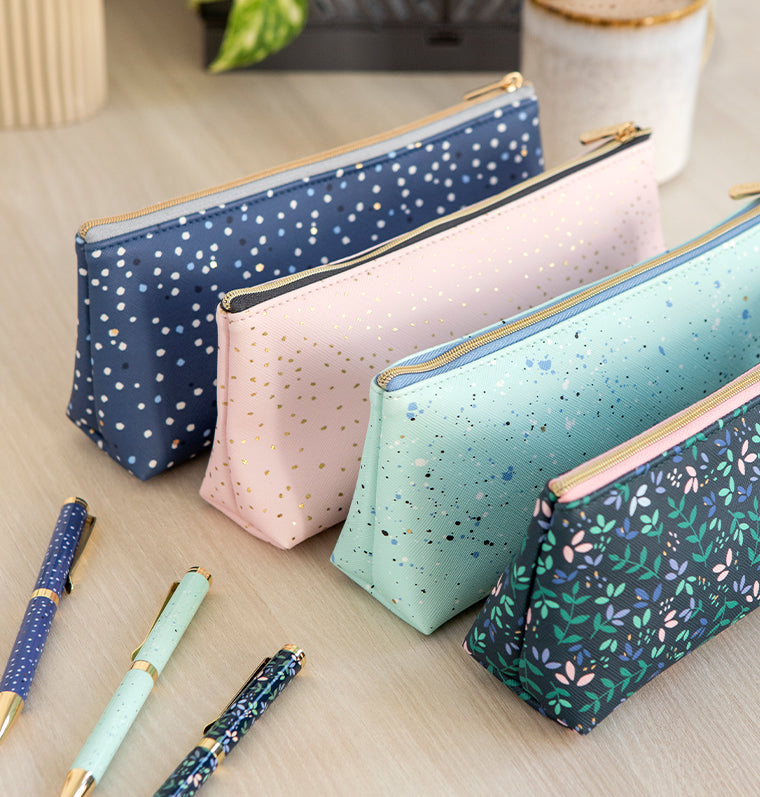 Luxe Slim Pencil Pouch - Periwinkle - The Paper Place
