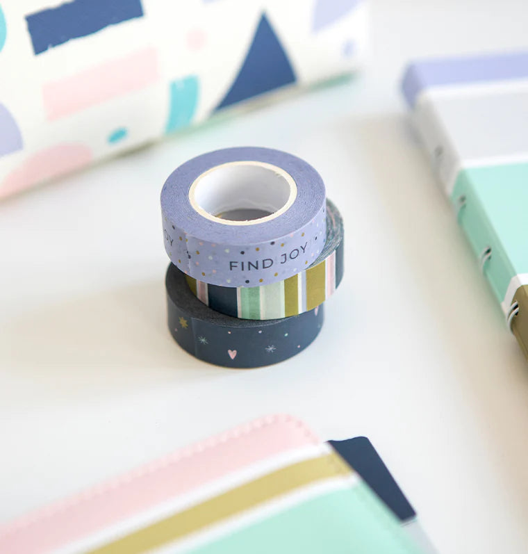 5 Rolls Washi Tapes - Japanese Washi Tape - Masking Tape - Deco Tape -  Washi Paper - Filofax - light blue ver 2-EMS62186