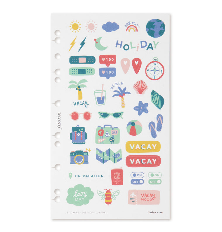 Travel Stickers, 5 A5 sheets, 110 unique stickers