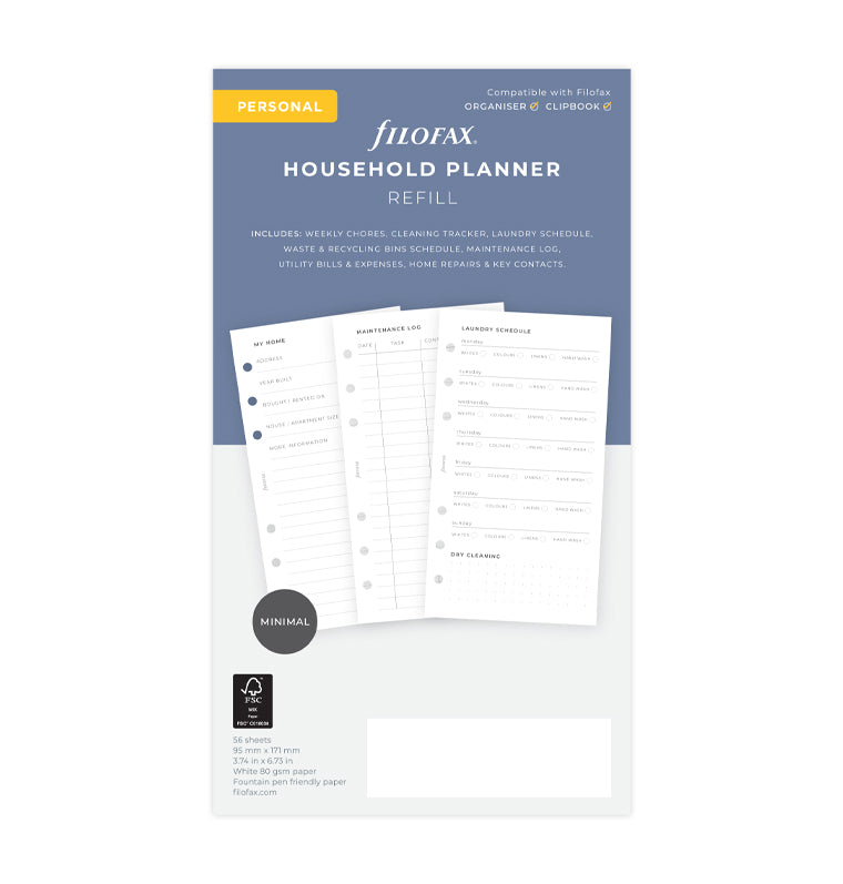 Filofax Household Planner Refill for Personal Organizers and Clipbook - Packaging