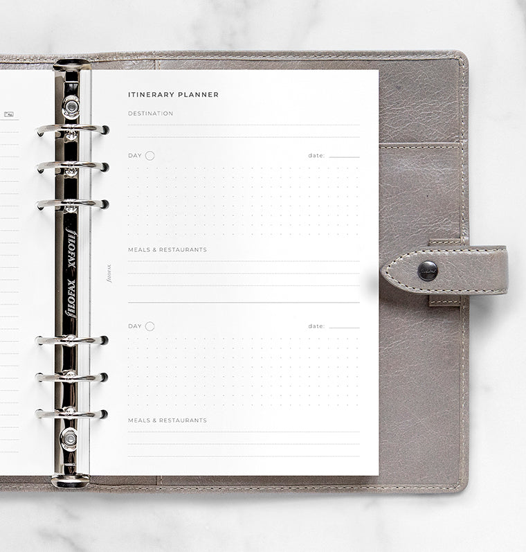 Filofax Travel Planner Refill for A5 Organizers and Clipbook