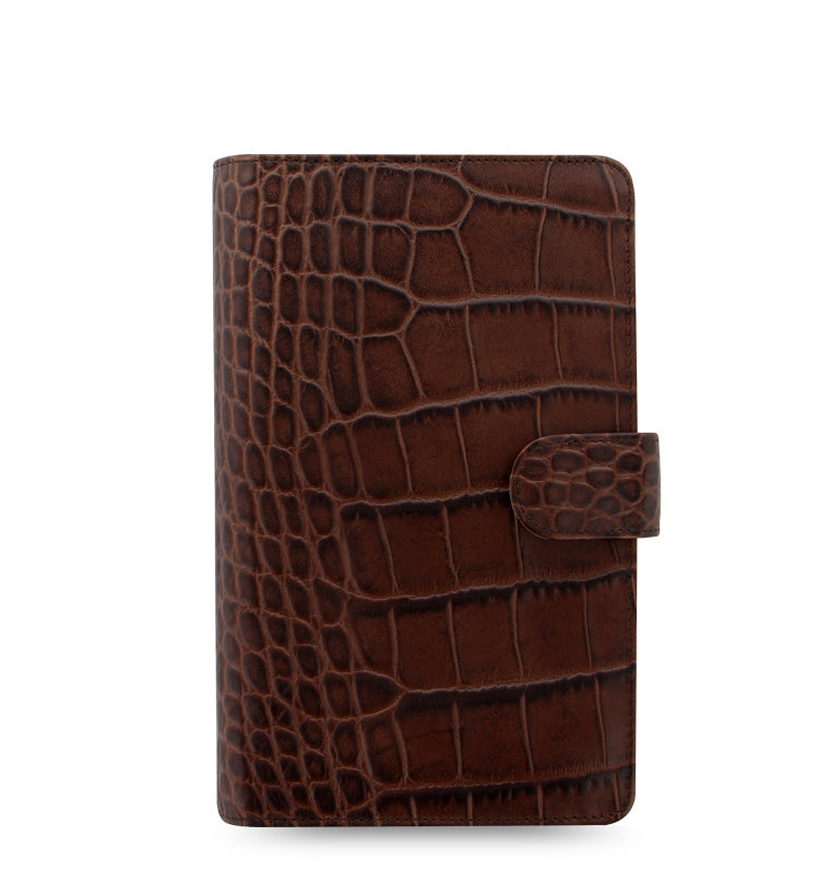 Classic Croc Personal Compact Leather Organizer Chestnut Brown