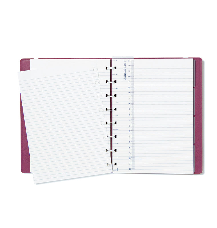 Contemporary A5 Refillable Notebook in Plum - Inside
