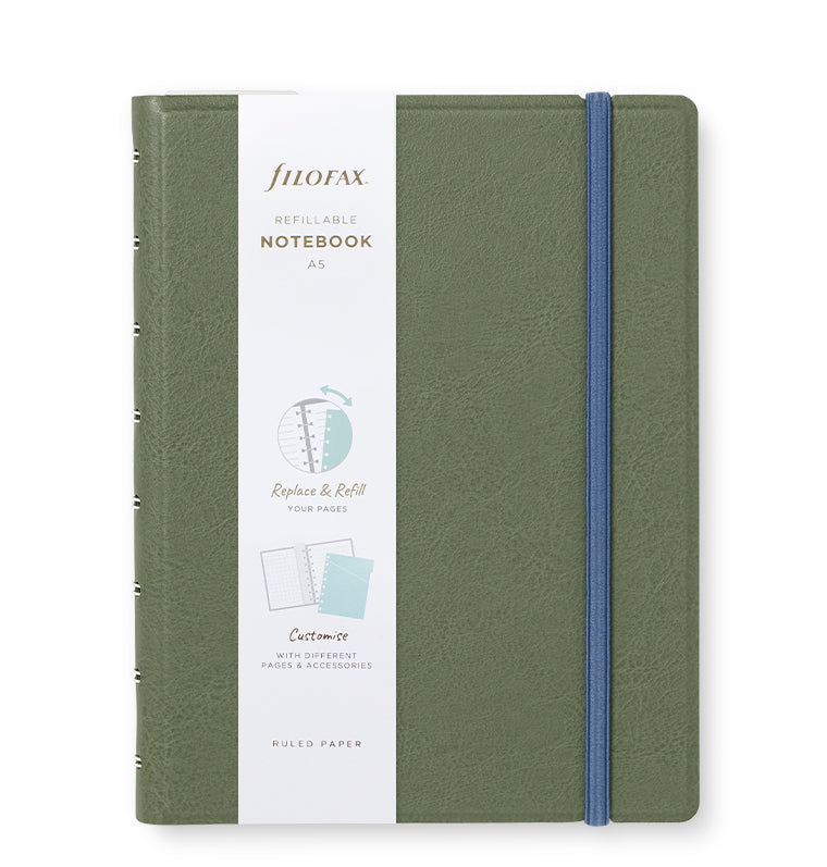 Contemporary A5 Refillable Notebook in Jade